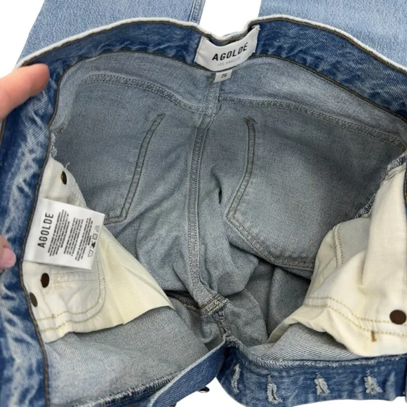 NWOT AGolde 90’s Pinch Waist Jeans 26 Blue - Picture 7 of 16